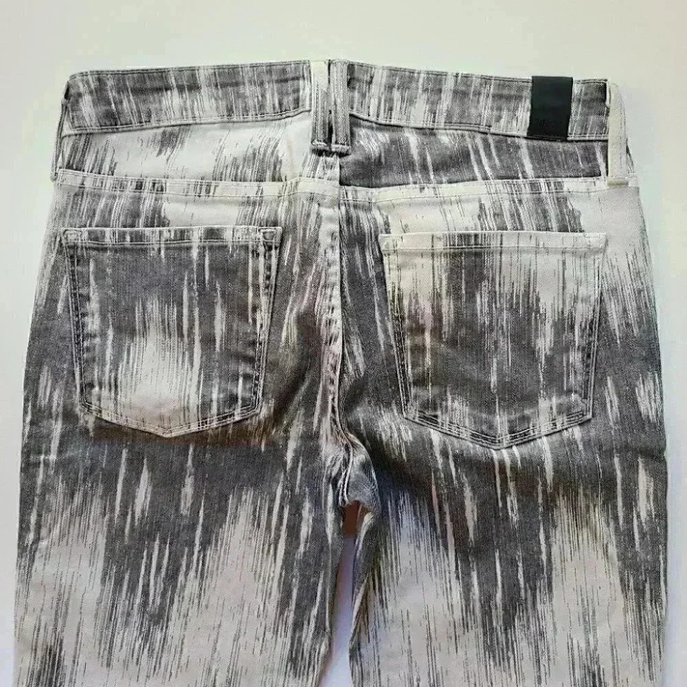 Vince Dylan Beat Down White Gray Coated Denim Skinny Jeans Stretch 24